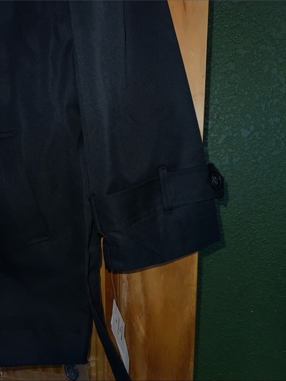 Jou Jou Black Double-Breasted Belted Trench with Epaulets [Size L] - Picture 10 of 16
